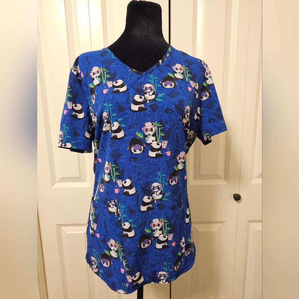 Scrub Top Panda Medical  Print Sz M